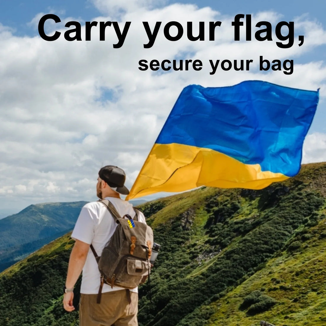 Ukraine QR Bag Tag by tag8 with QR code for tracking