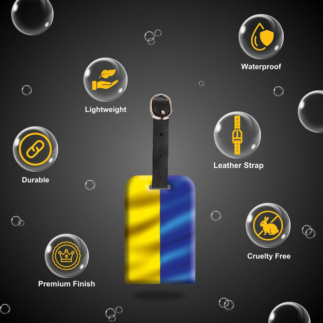 Ukraine QR Bag Tag by tag8 with QR code for tracking