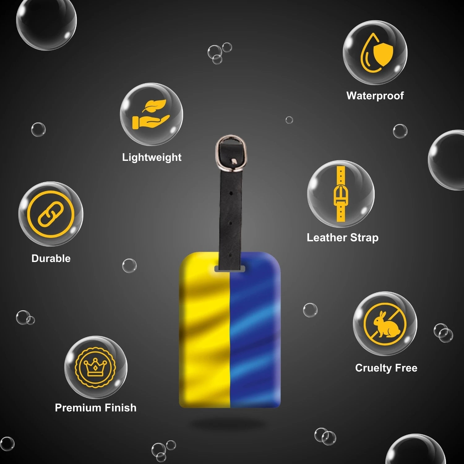 Ukraine QR Bag Tag by tag8 with QR code for tracking