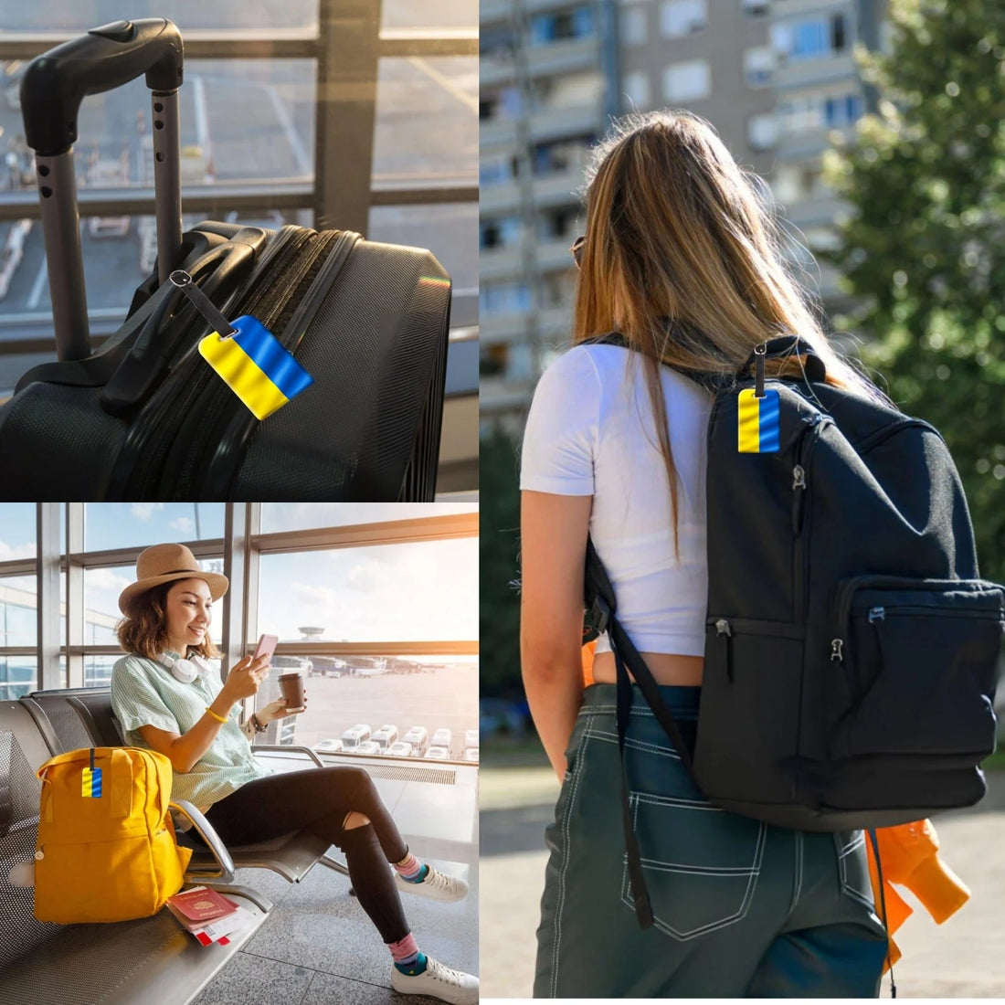 Ukraine QR Bag Tag by tag8 with QR code for tracking