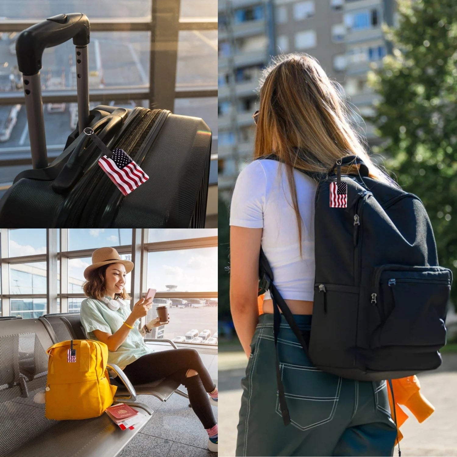 USA QR Bag Tag by tag8 for secure luggage tracking