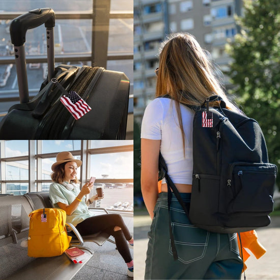 USA QR Bag Tag by tag8 for secure luggage tracking