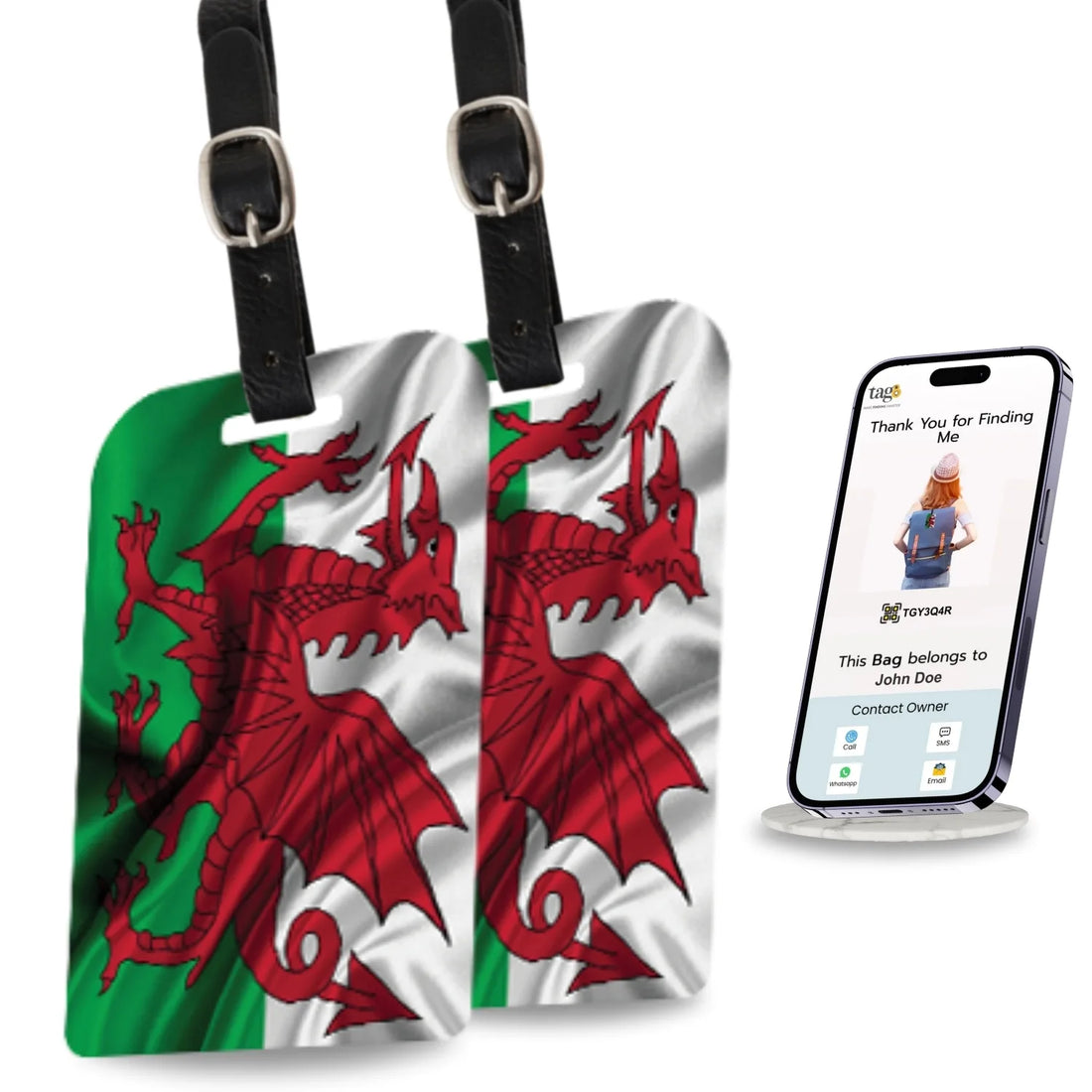 Wales QR Bag Tag by tag8 for travel security