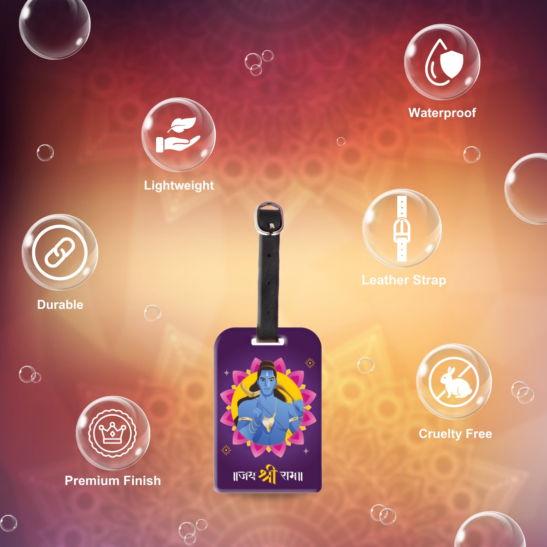 tag8 Ram Mandir Ayodhya Luggage Tag  (Purple tag)