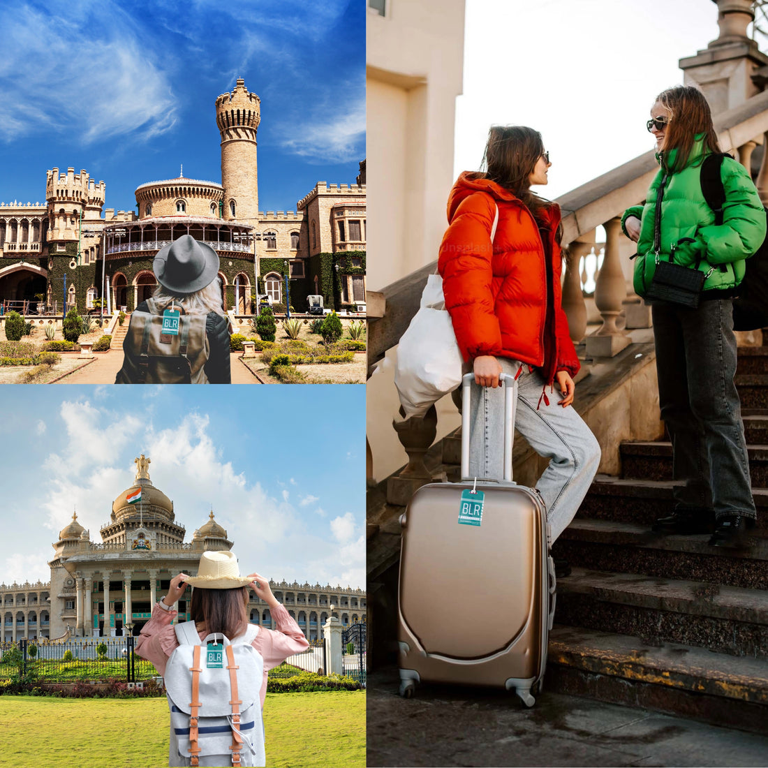 Bengaluru BLR city-themed smart bag security tag with QR code by tag8