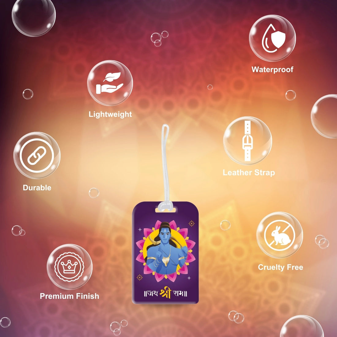 [Pack of 2] tag8 Smart Bag Tag- Jai Shree Ram