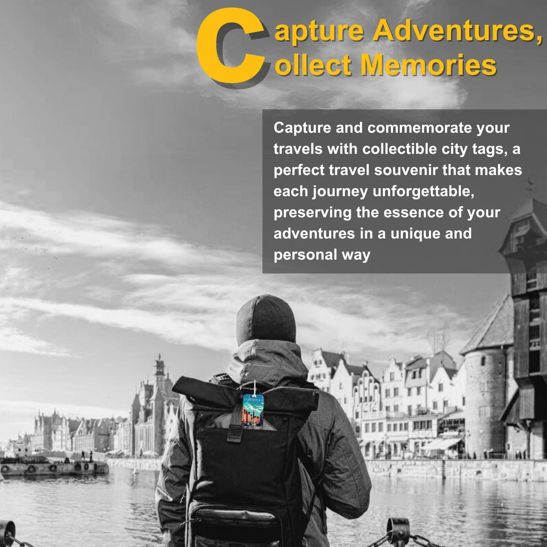 Copenhagen QR Bag Tag by tag8 with secure QR code