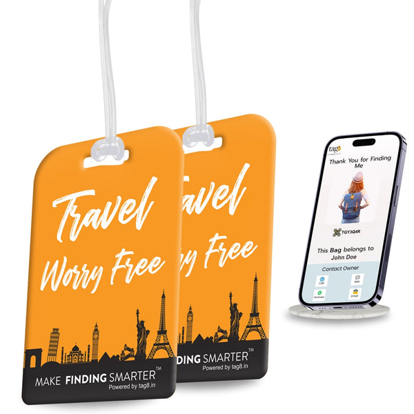 Smart Bag Tag - Travel Themes [Pack 2] - Tag8