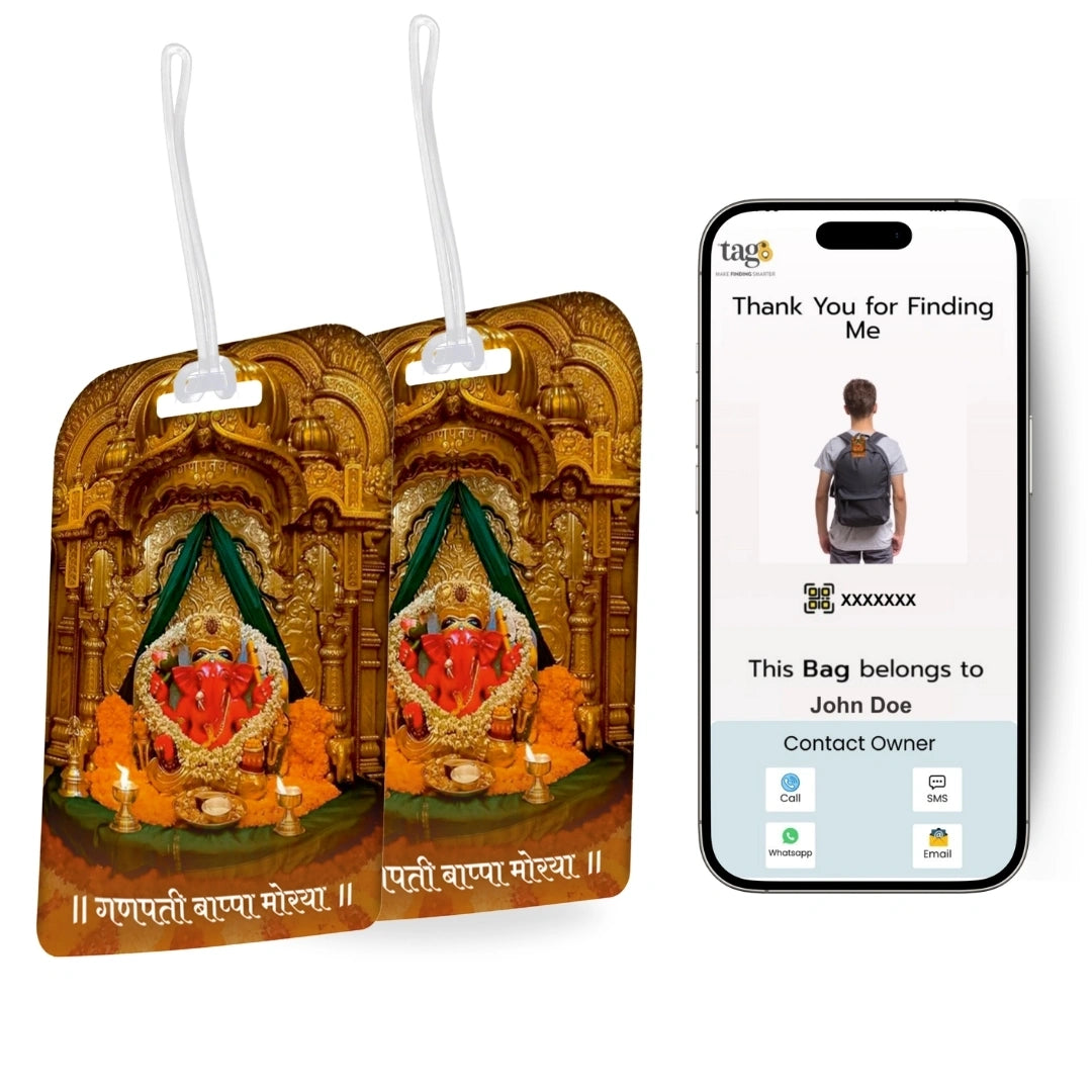 [Pack of 2] tag8 Smart Bag Tag-Shree Siddhivinayak Ganpati