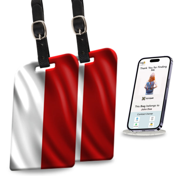Smart Bag Security Tag - Monaco Flag [Pack 2]