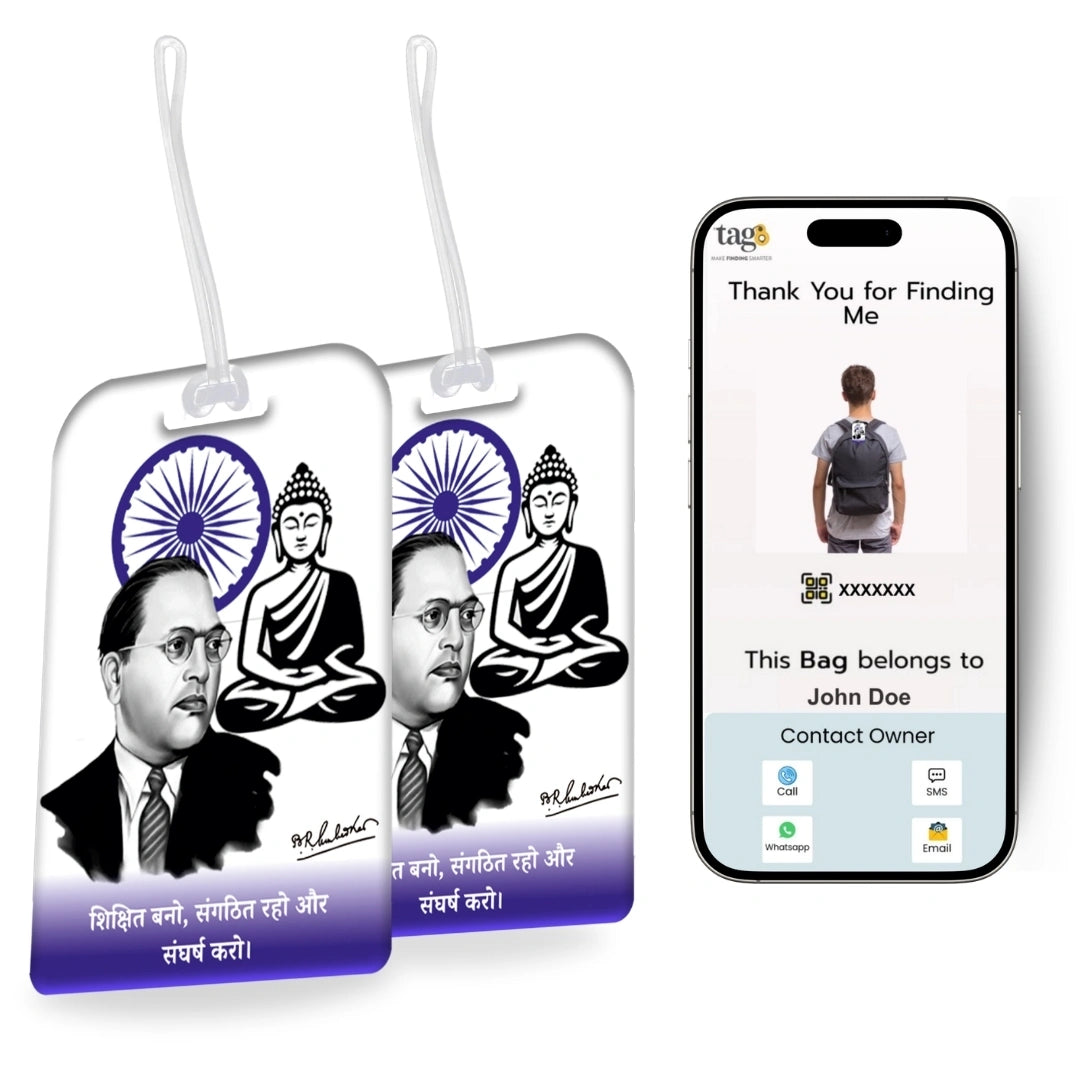 [Pack of 2] tag8 Smart Bag Tag- Dr B.R.Ambedkar