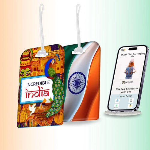 Smart Bag Security Tag - 1 India Peacock + 1 India AI