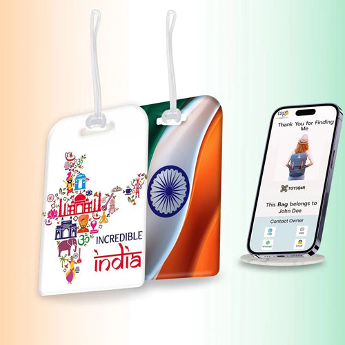 Smart Bag Security Tag - 1 India Map + 1 India AI