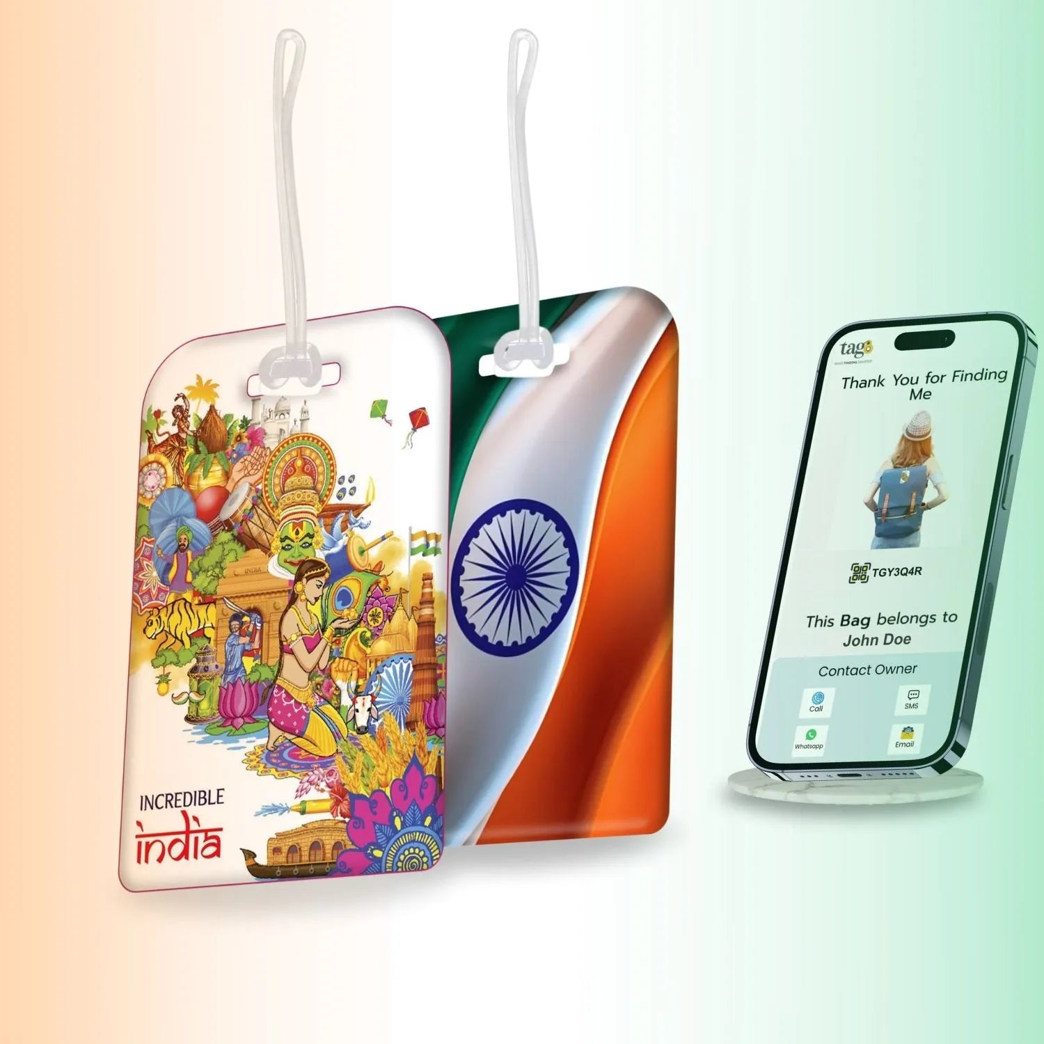 Smart Bag Security Tag - 1 India culture + 1 India AI