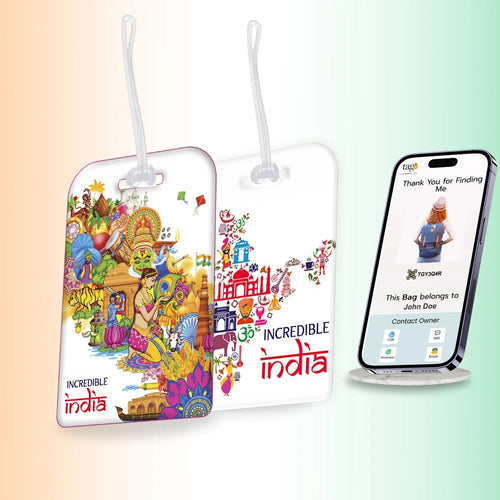 Smart Bag Security Tag - 1 India culture + 1 India Map
