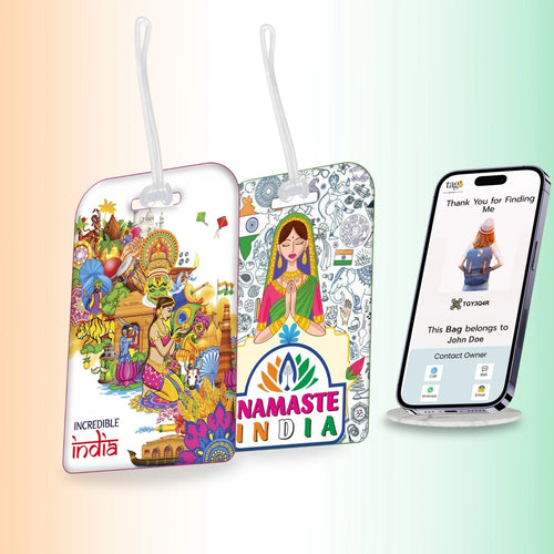 Smart Bag Security Tag - 1 India culture + 1 India Map