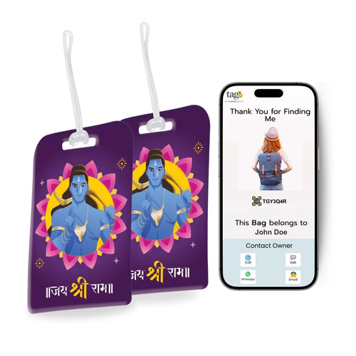 [Pack of 2] tag8 Smart Bag Tag- Jai Shree Ram