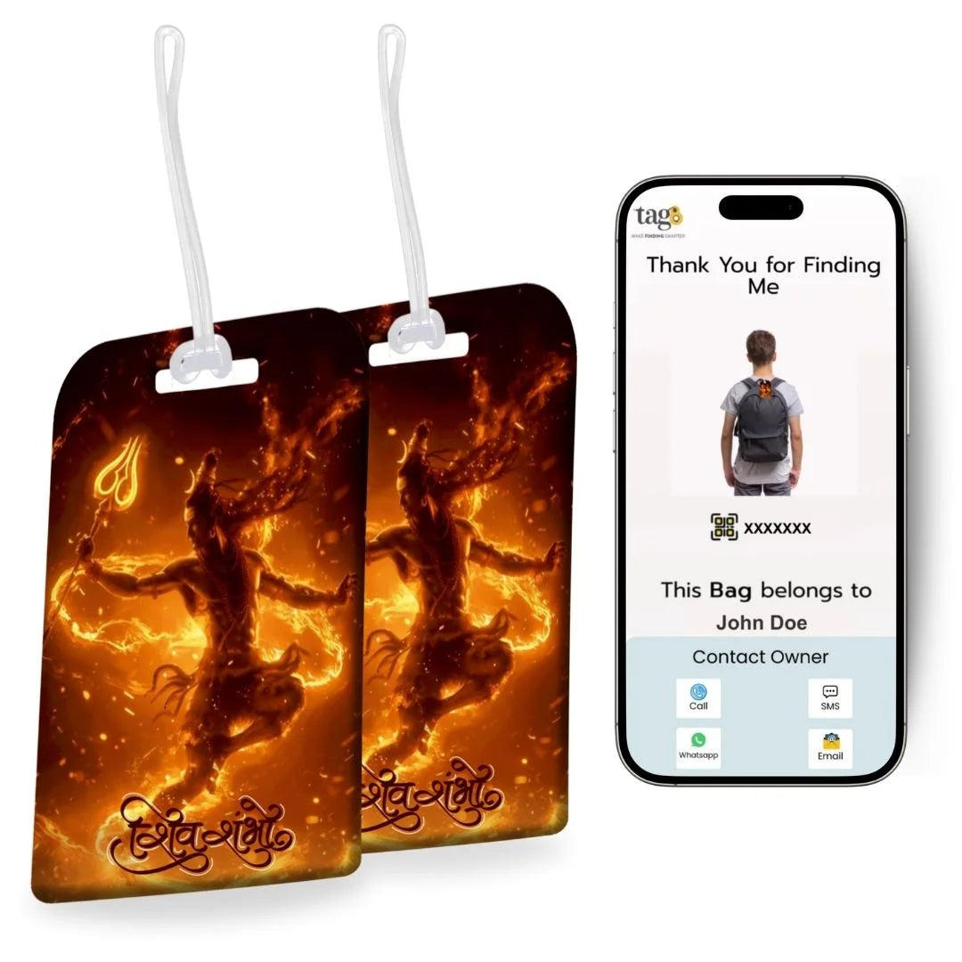 [Pack of 2] tag8 Smart Bag Tag-Lord Shiva