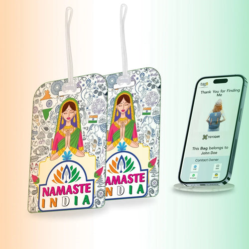 Smart Bag Security Tag -Namaste India [Pack 2]