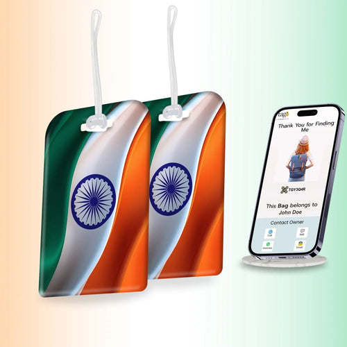 Smart Bag Security Tag - India colours AI [Pack 2]