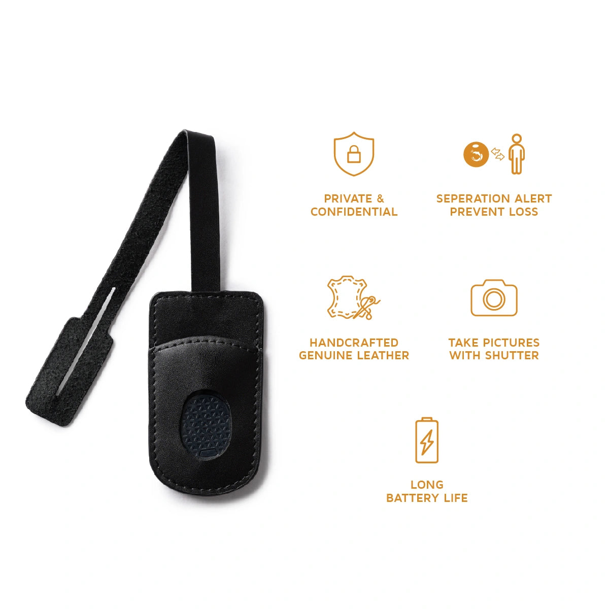 Orbit Smart Bag Tag in Black – Bluetooth luggage tracker with recovery features