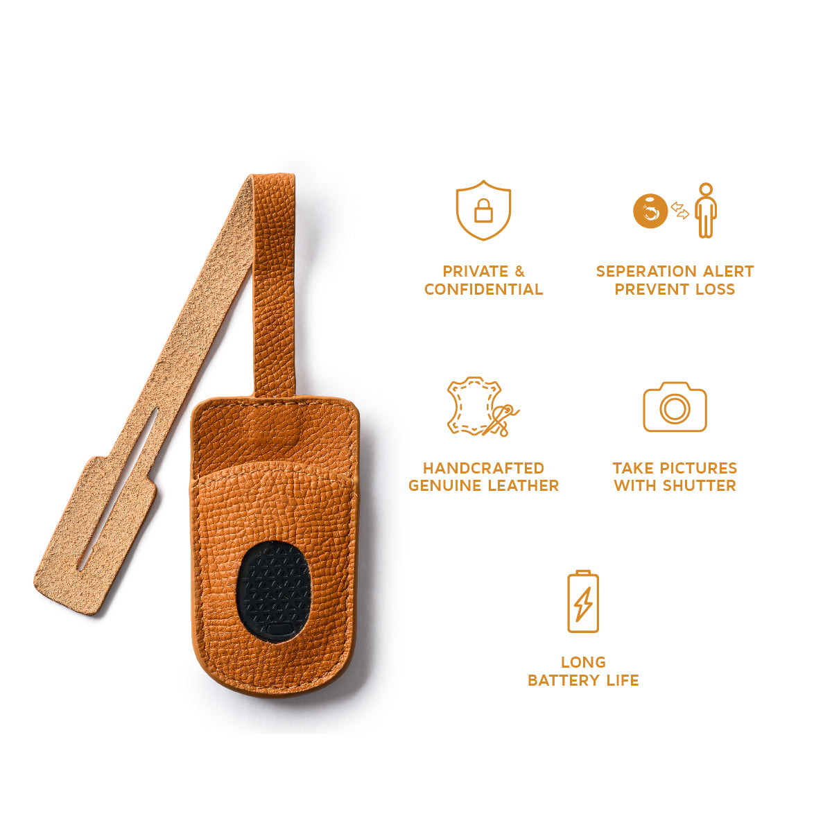 Orbit Bag Tag Tan – Bluetooth luggage tracker for bags and travel