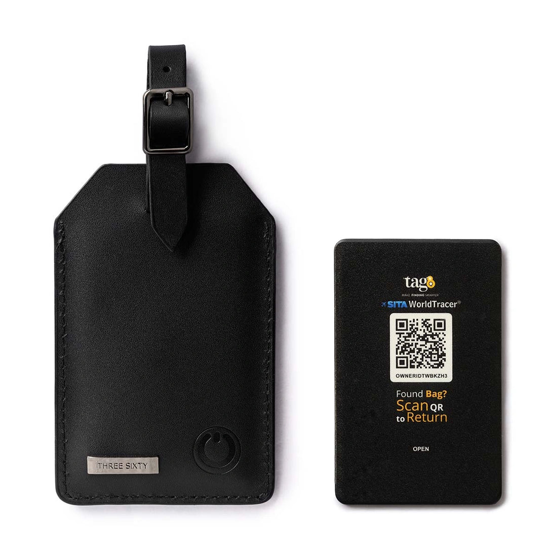 Orbit Smart Luggage Tag Black – Bluetooth tracker in genuine leather