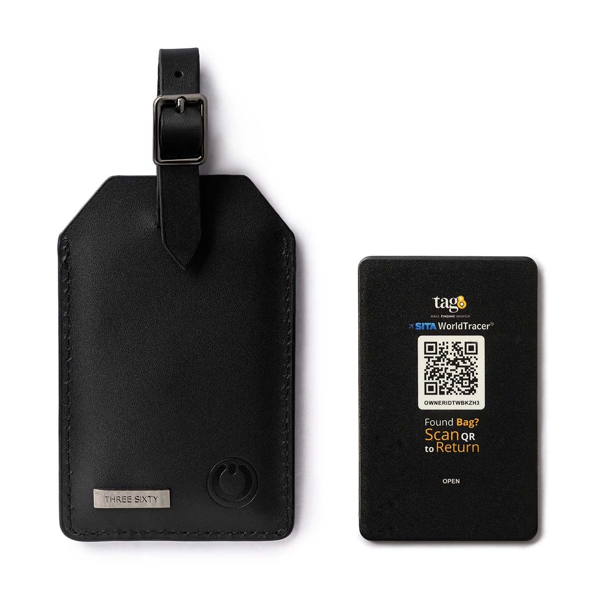 Orbit Smart Luggage Tag Black – Bluetooth tracker in genuine leather