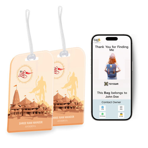 [Pack of 2] tag8 Smart Bag Tag-Ram Mandir Ayodhya