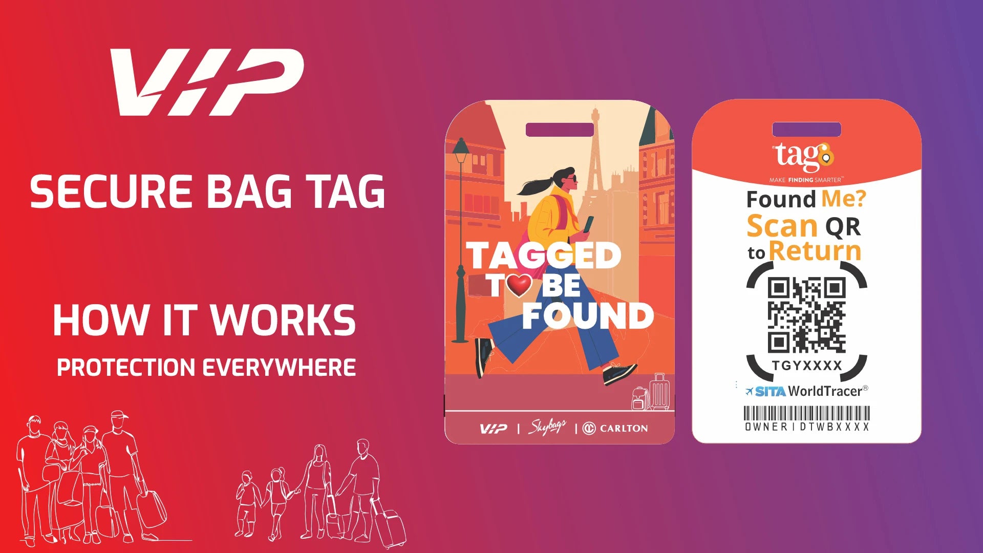 VIP Bags Smart QR Tag | Track & Secure Your Luggage with tag8
