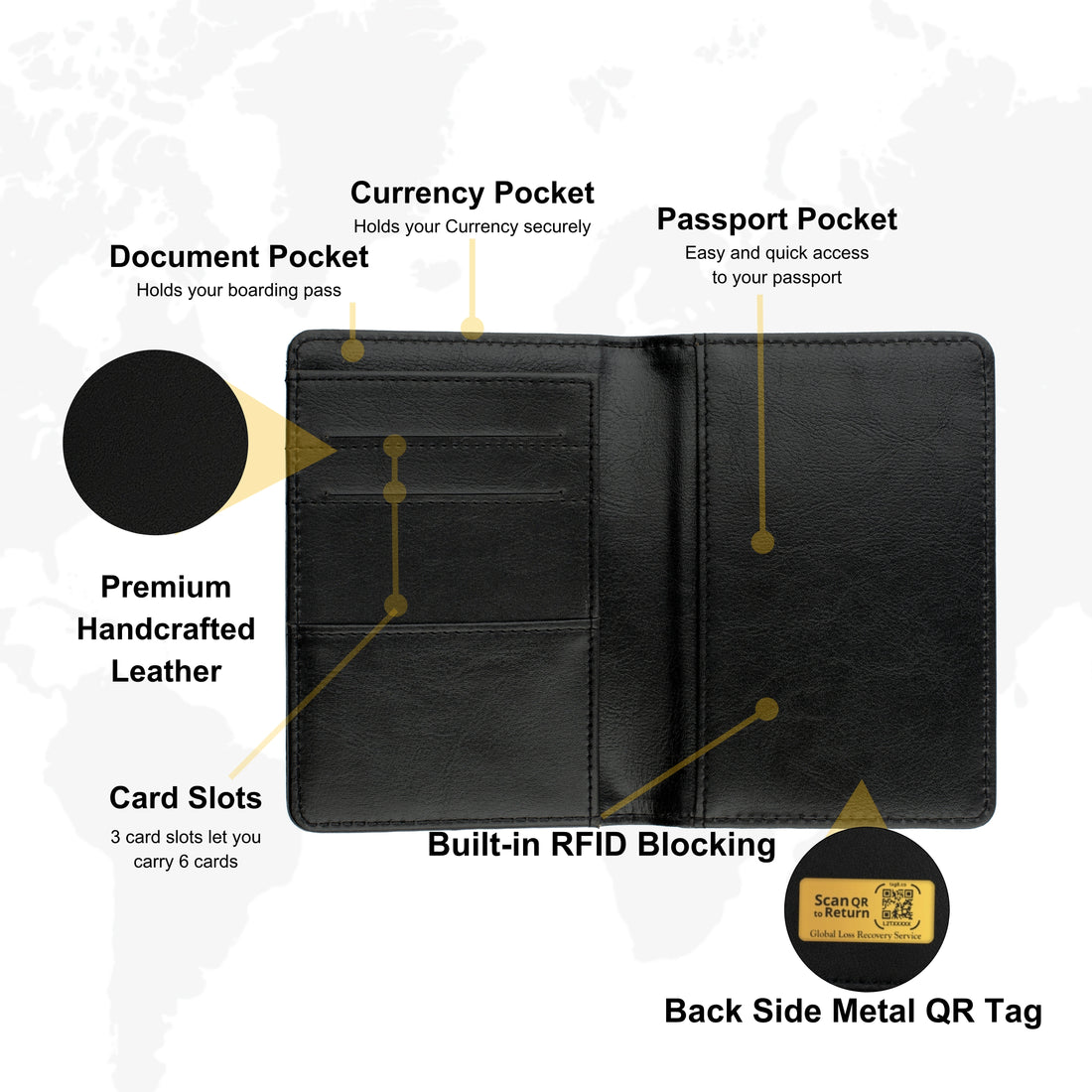 Genuine Leather Passport Finder Case