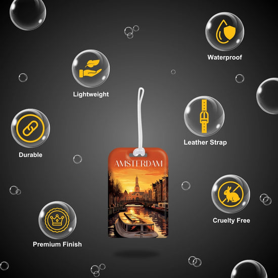 Amsterdam QR Bag Tag by tag8 with secure QR code