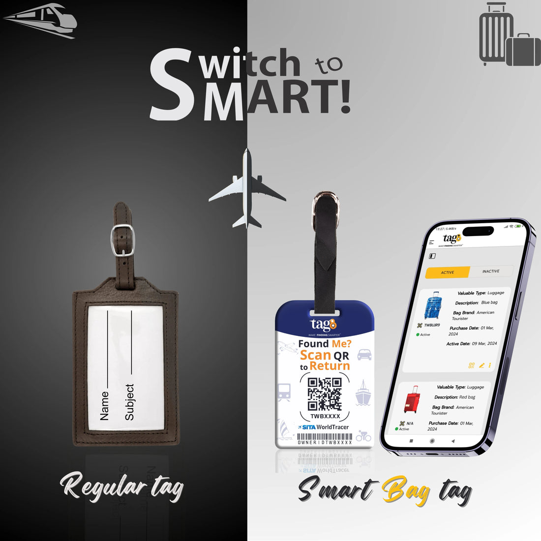 Australia QR Bag Tag by tag8 for luggage safety