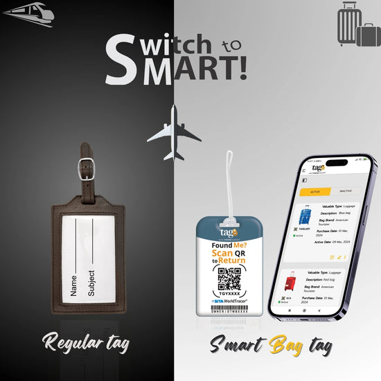 Barcelona QR Bag Tag by tag8 with secure QR code