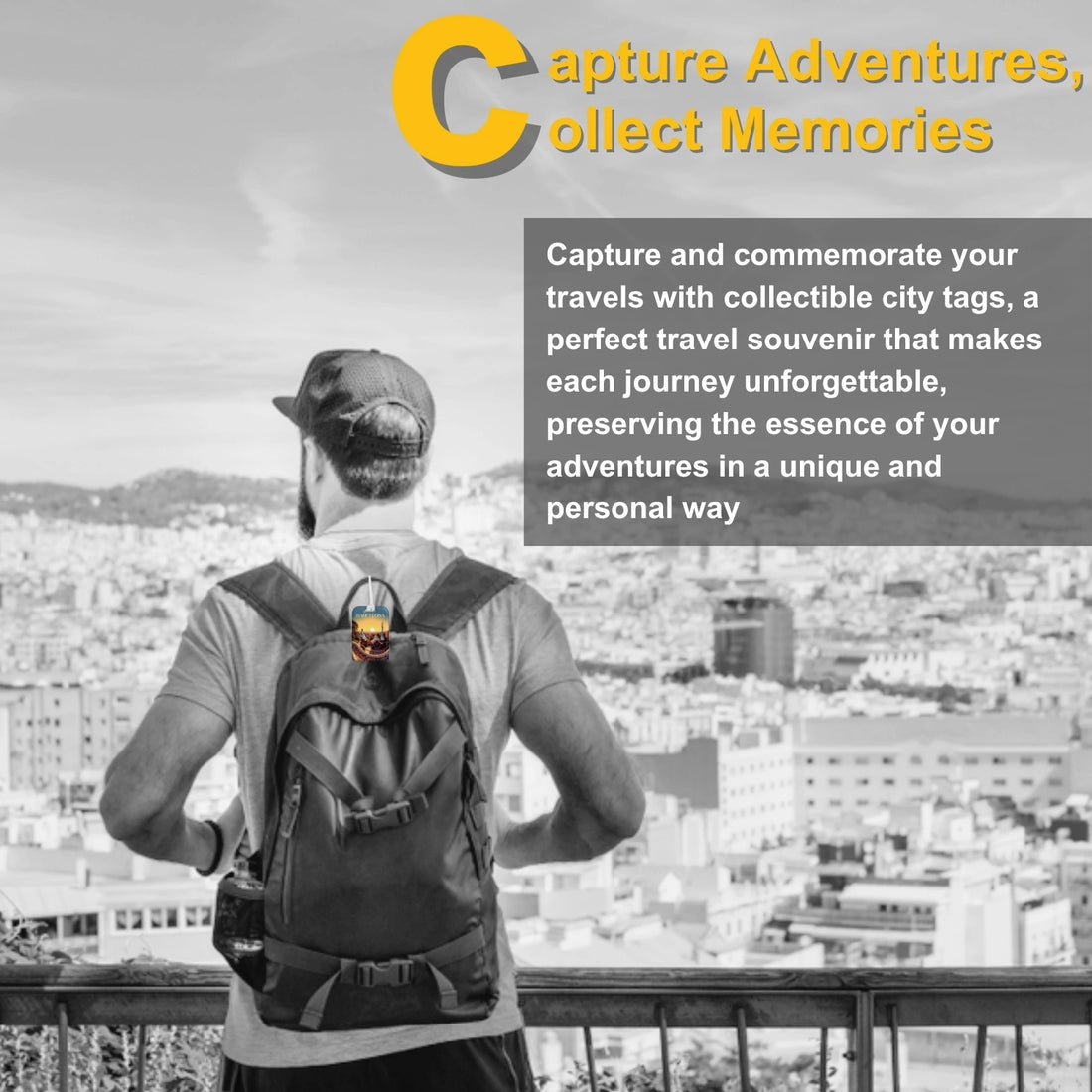 Barcelona QR Bag Tag by tag8 with secure QR code