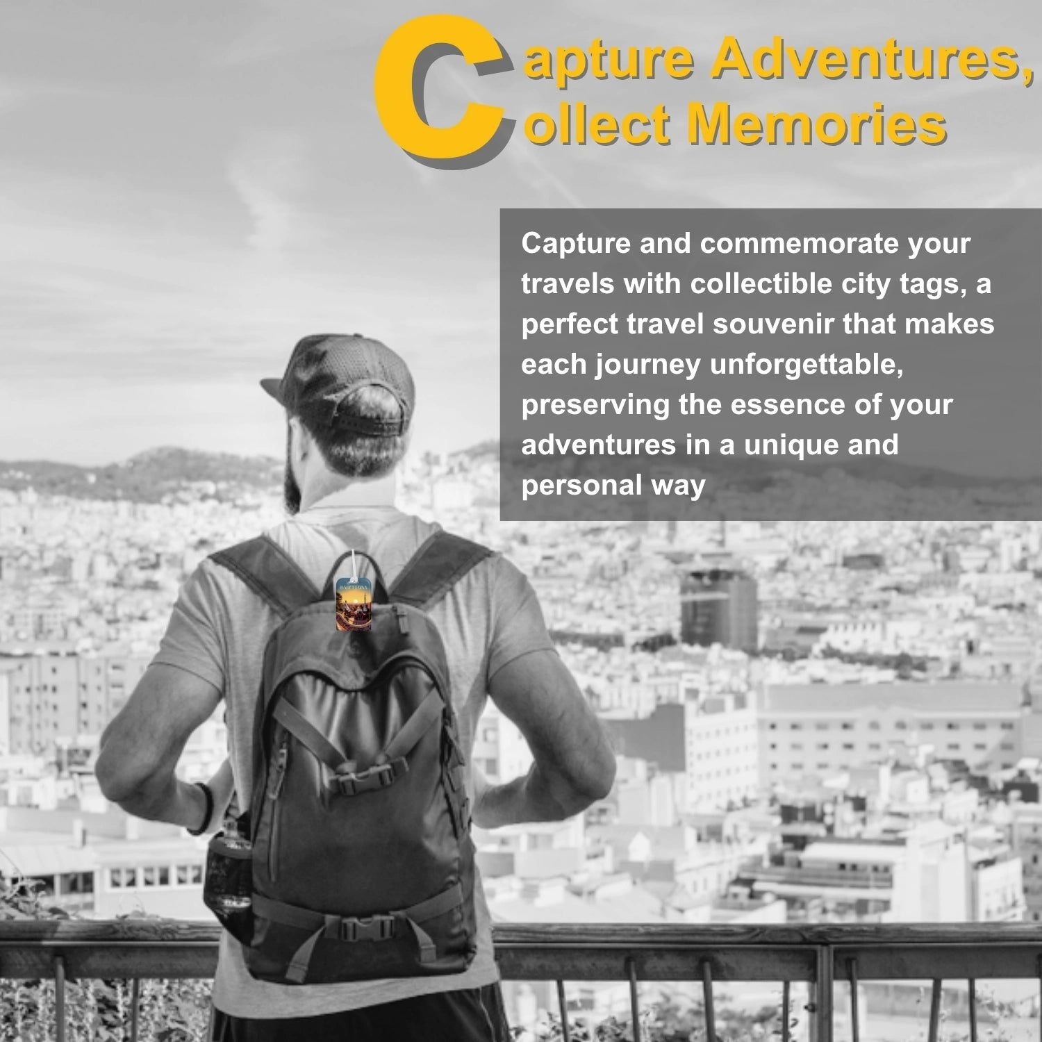 Barcelona QR Bag Tag by tag8 with secure QR code