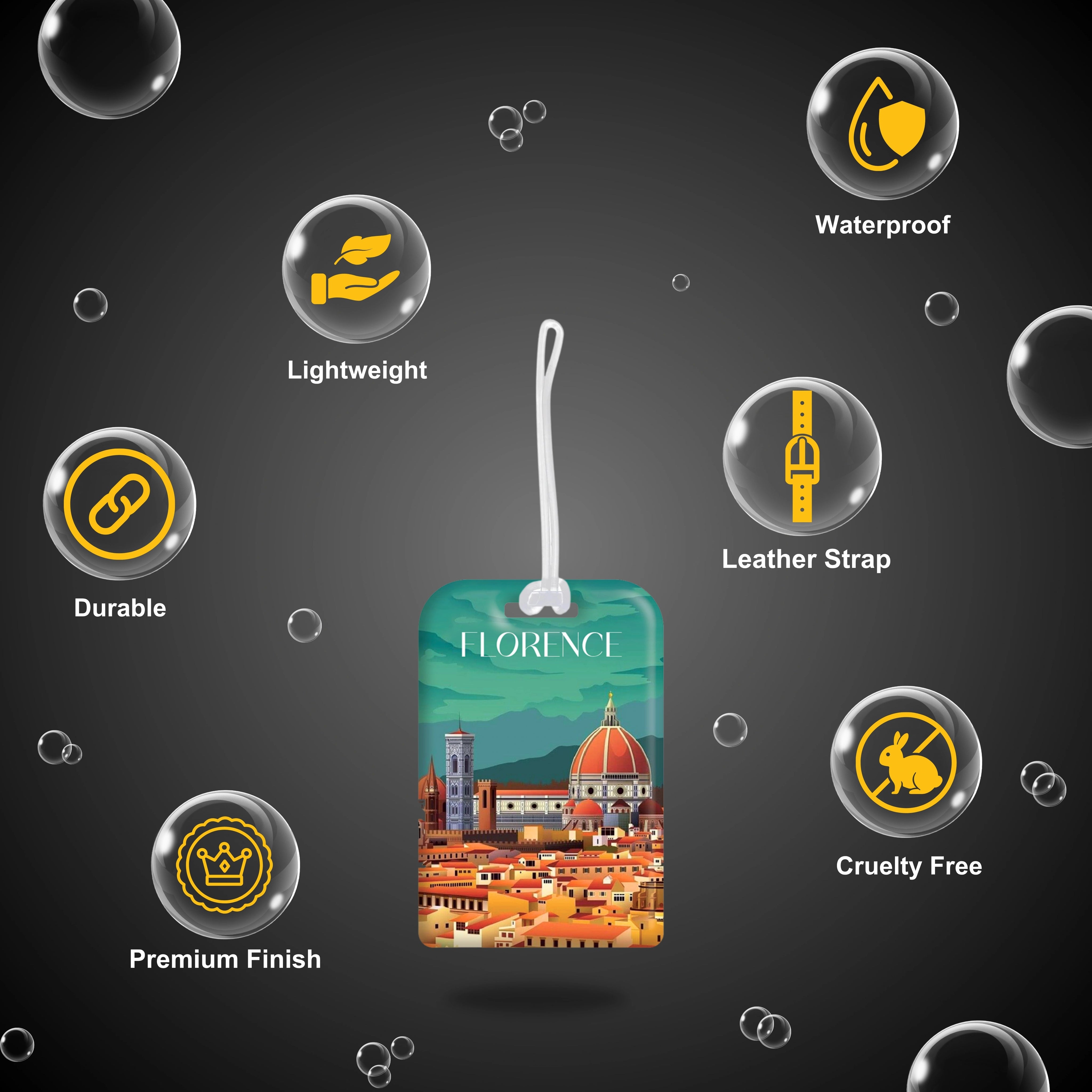 Florence QR Bag Tag by tag8 with secure QR code