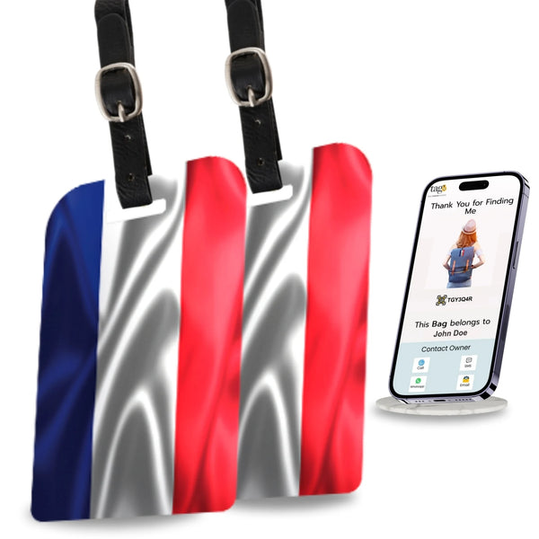France QR Bag Tag by tag8 with secure QR code
