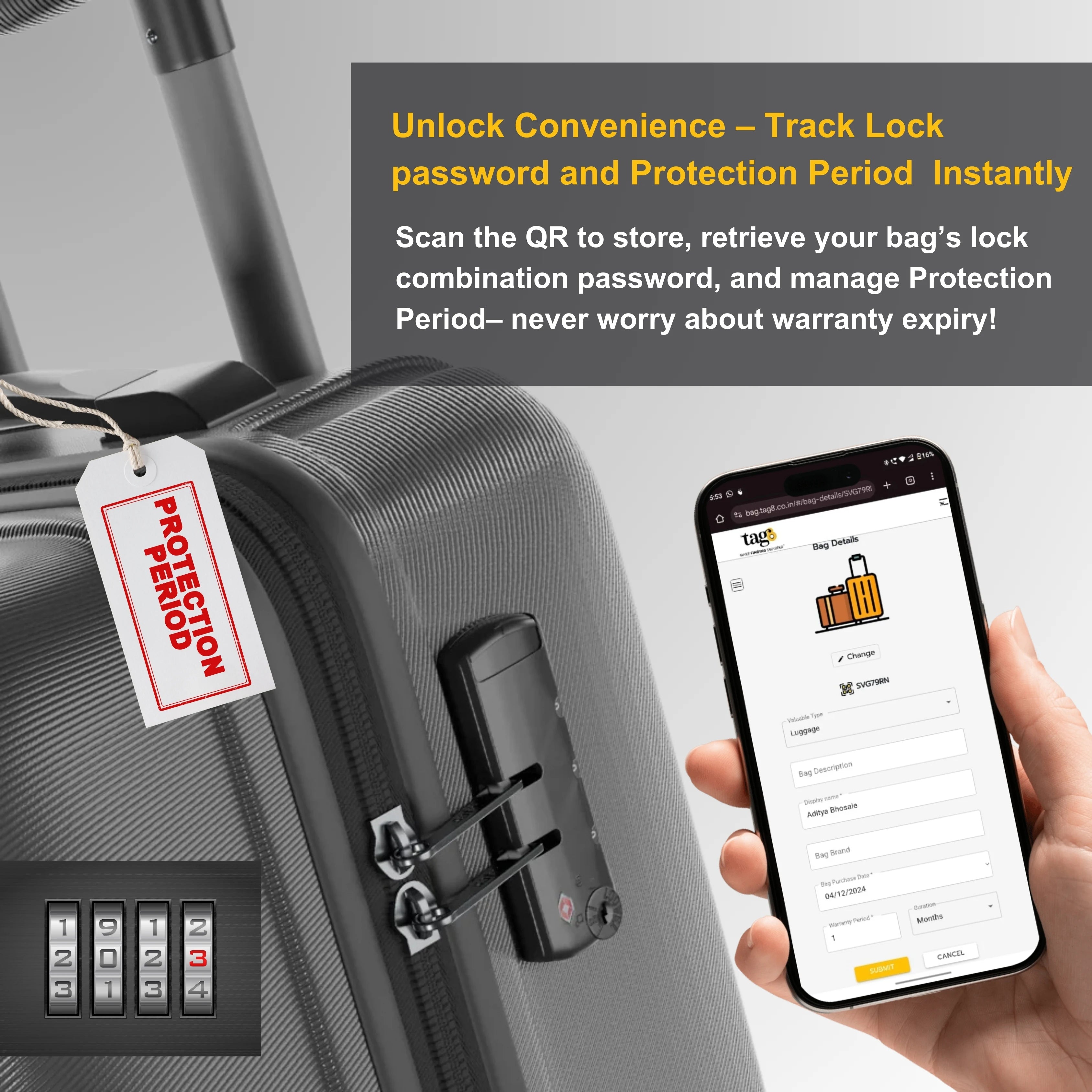Great Britain QR Bag Tag by tag8 for secure bag tracking