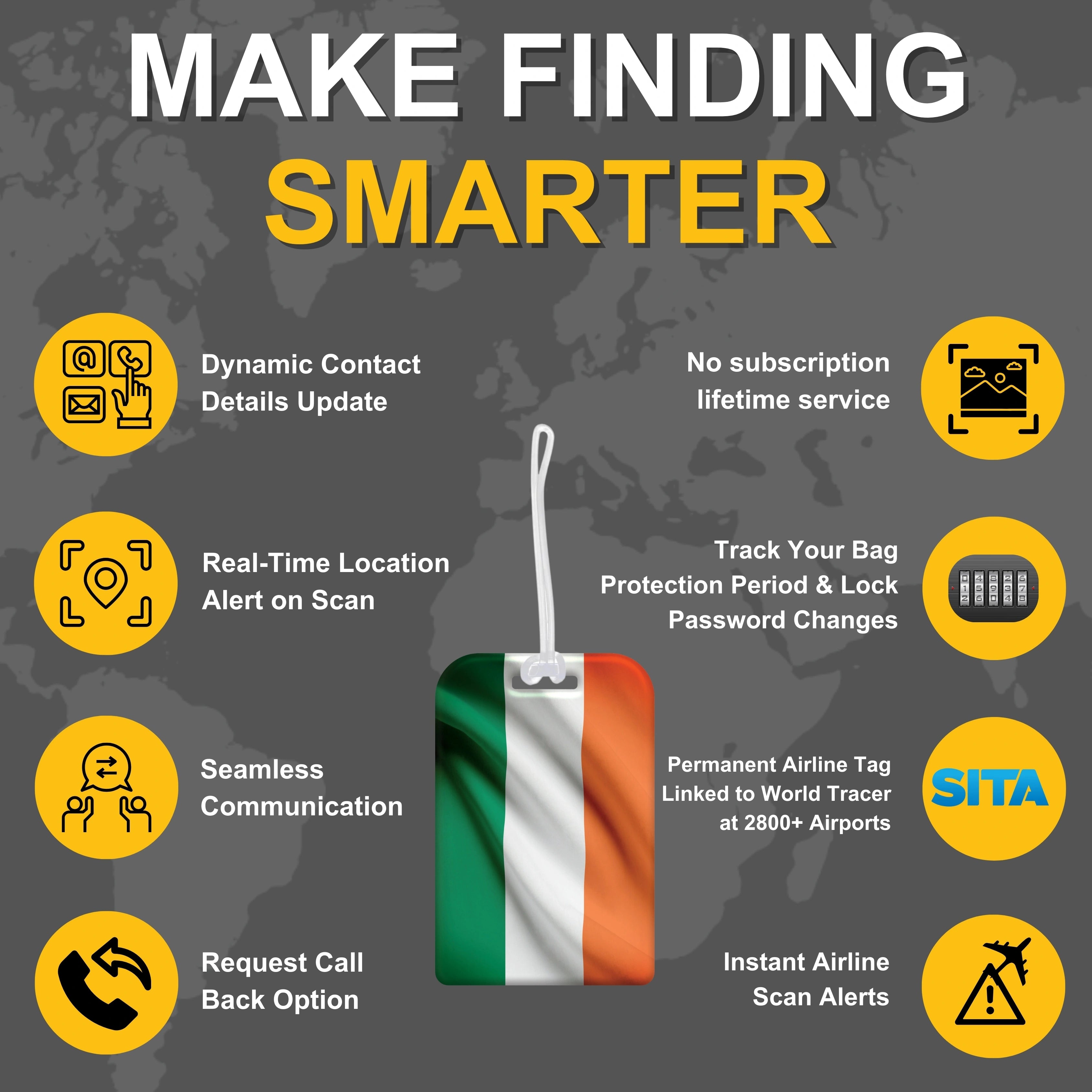 India QR Bag Tag by tag8 for luggage tracking