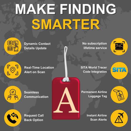 QR tag for bag with initial A