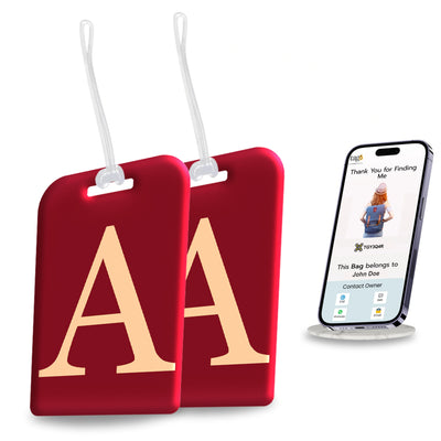 QR tag for bag with initial A