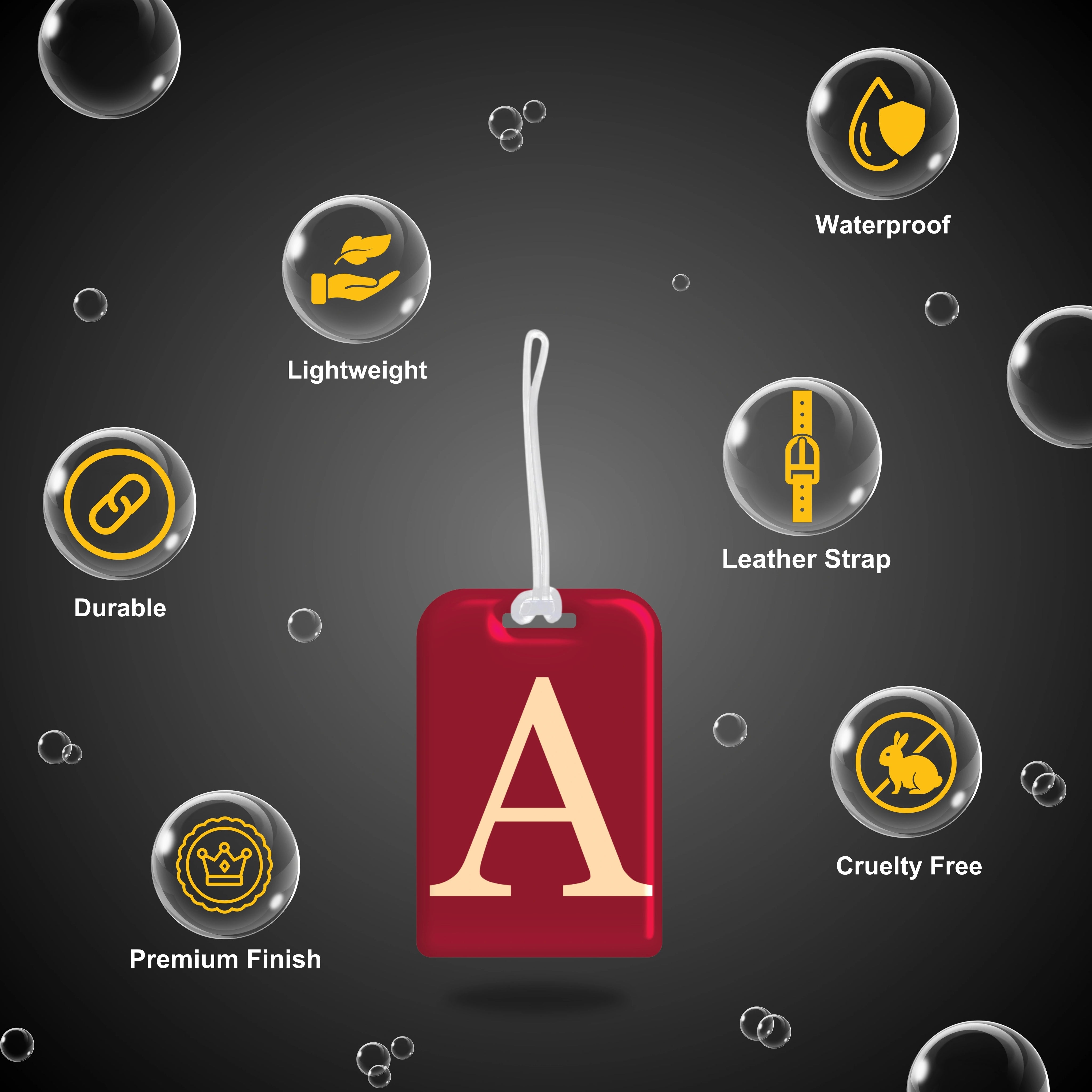 QR tag for bag with initial A