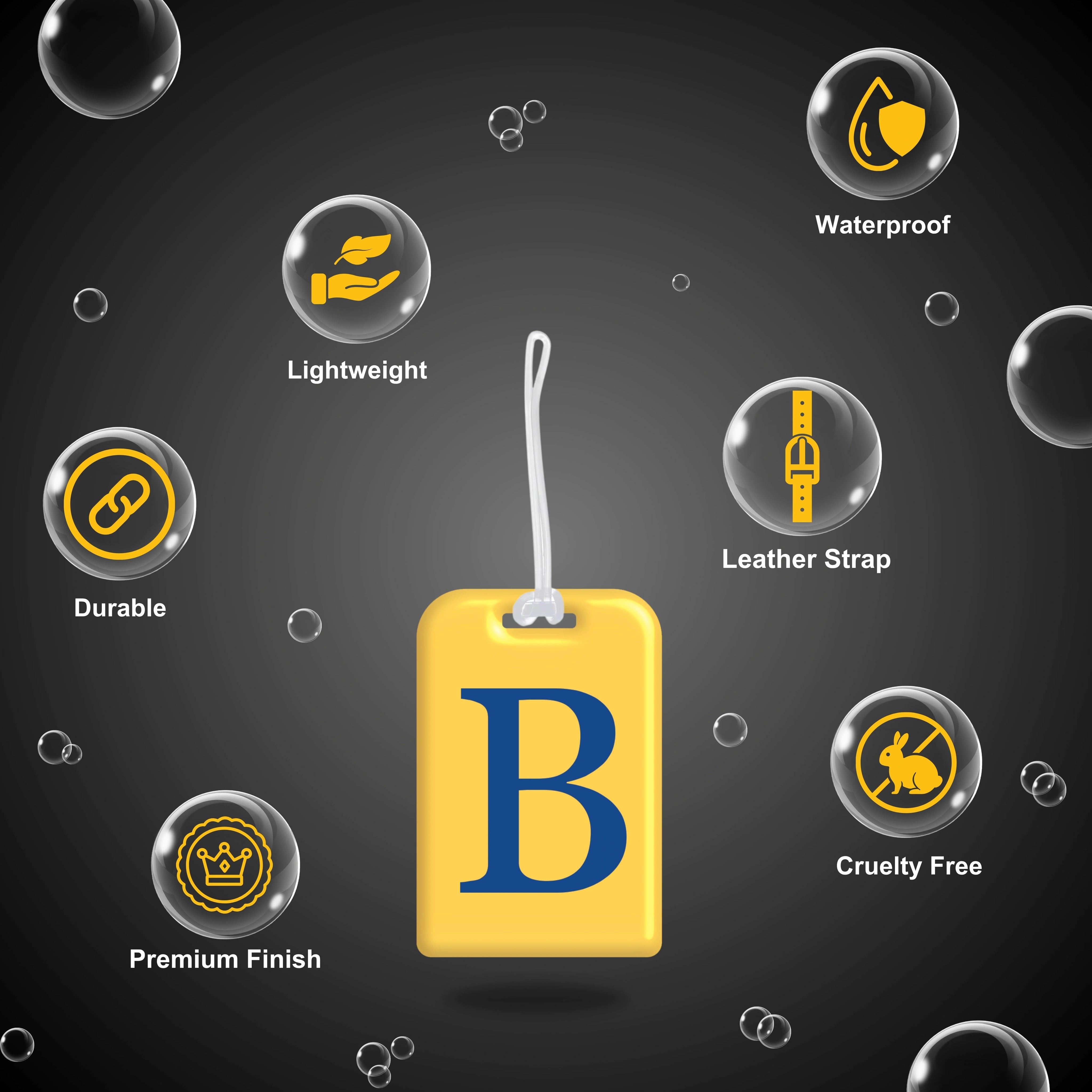 QR tag for bag with initial B