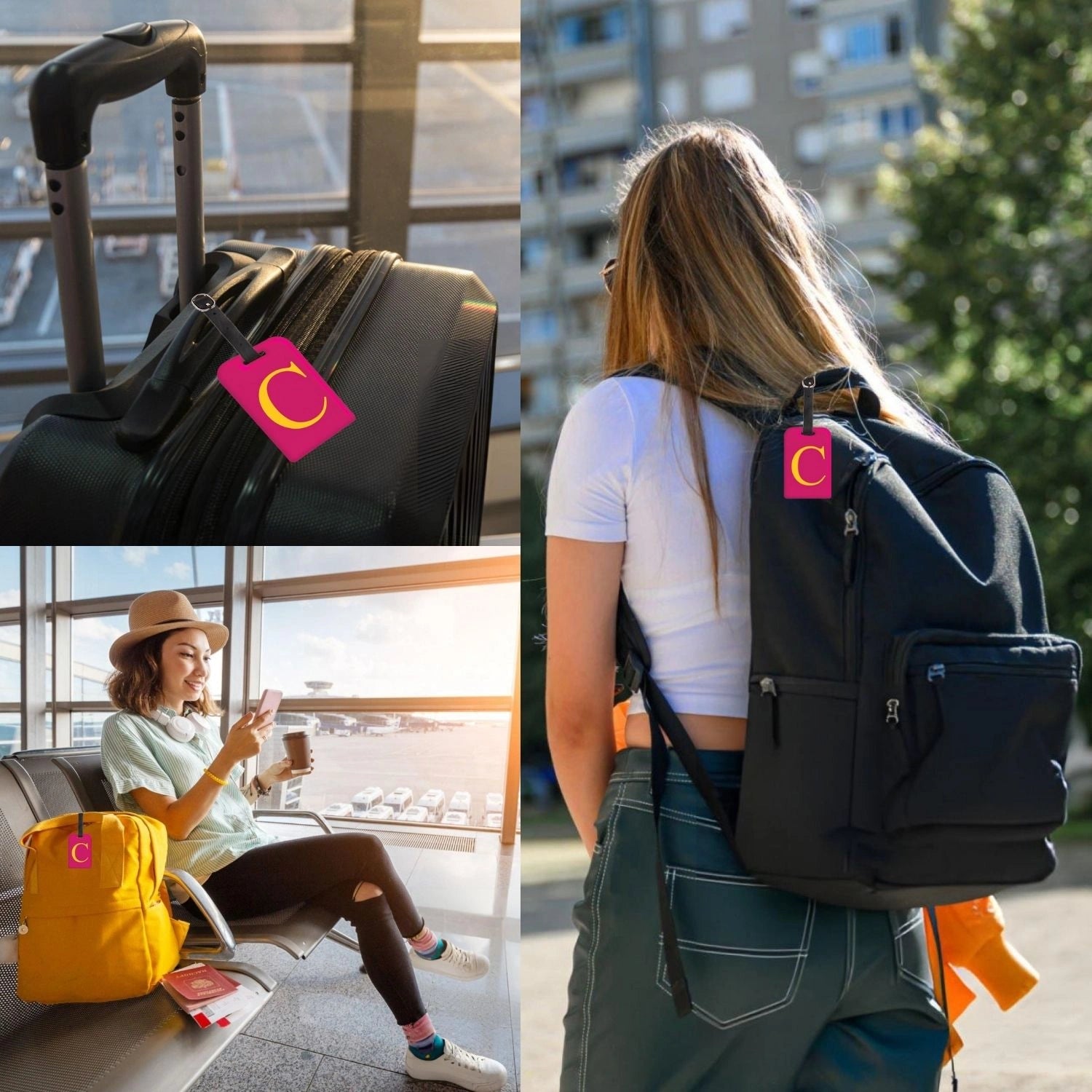 QR tag for bag with initial C