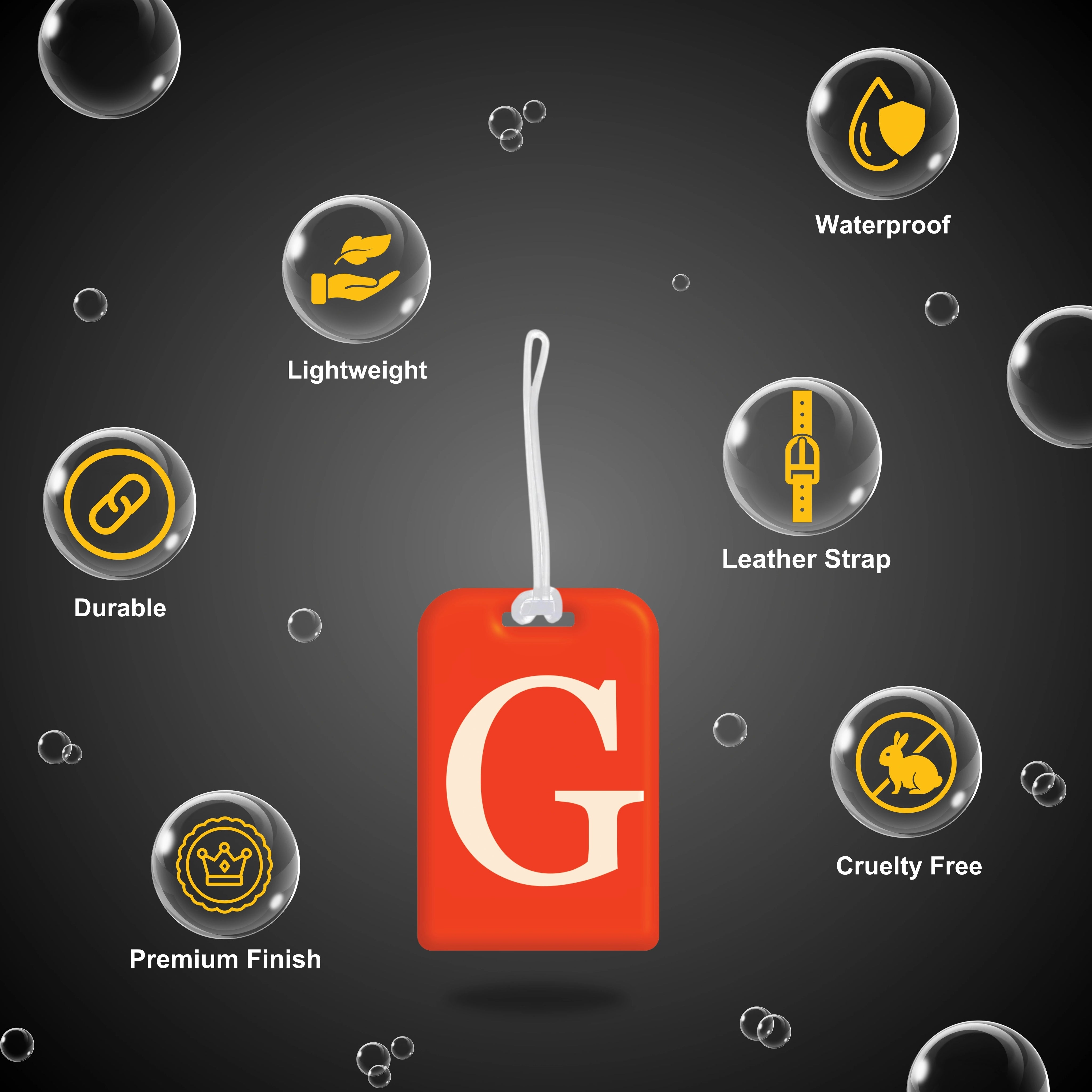 QR tag for bag with initial G