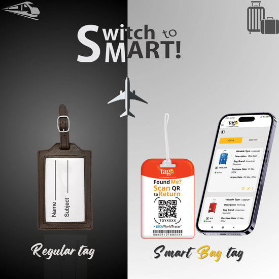 QR tag for bag with initial N