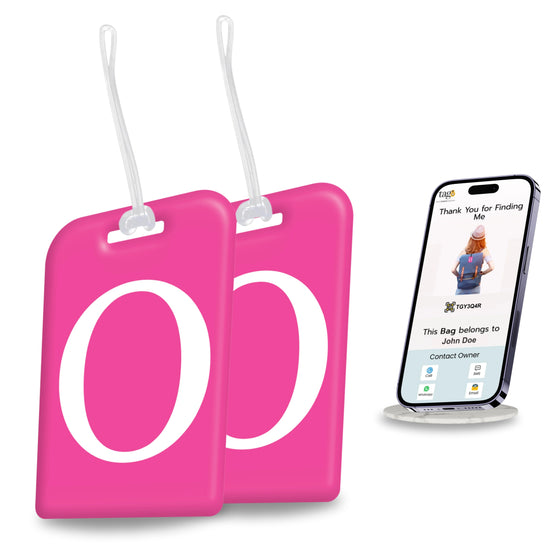 QR tag for bag with initial O