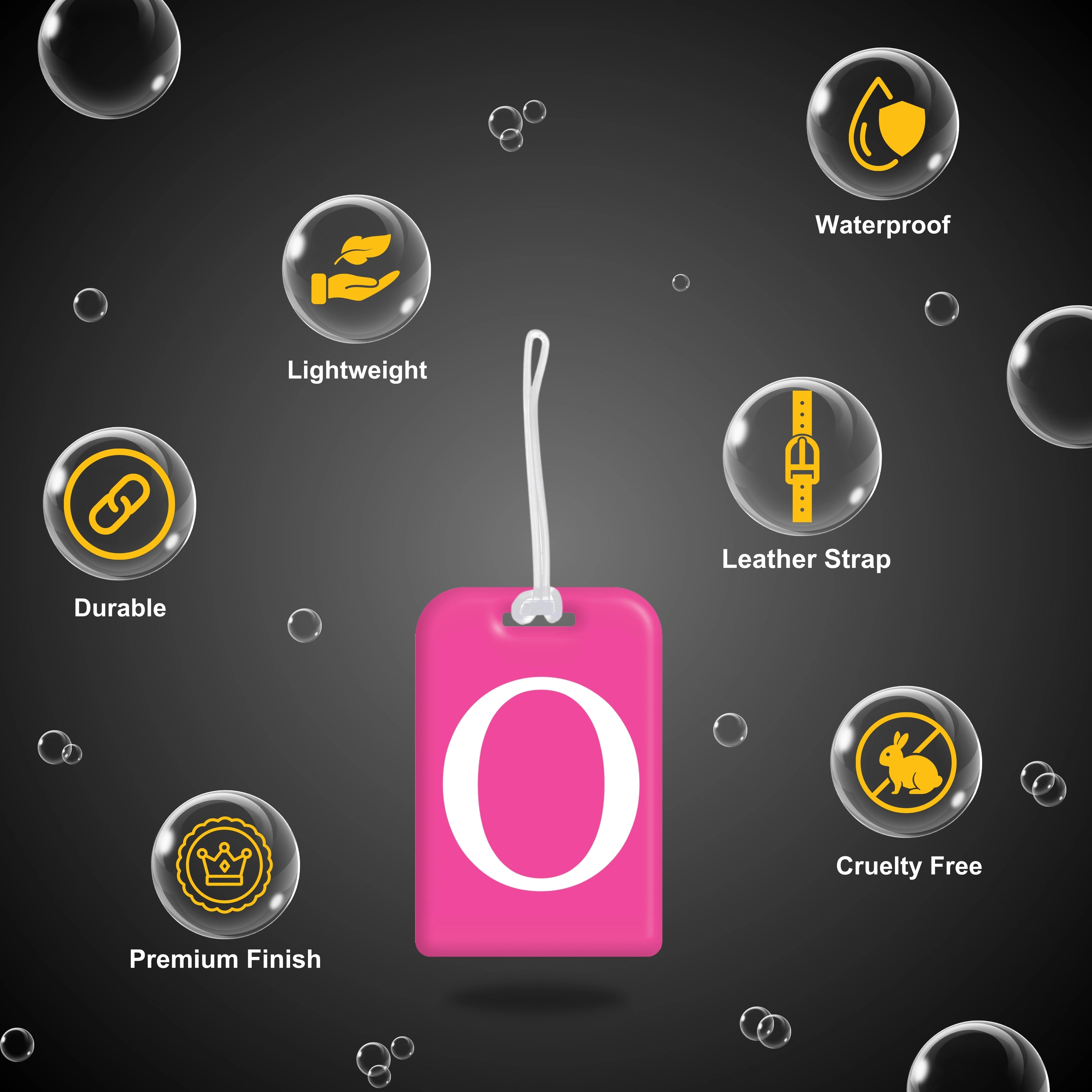 QR tag for bag with initial O