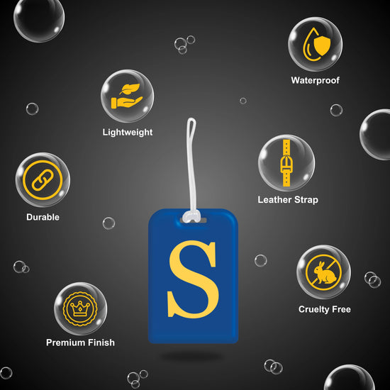 QR tag for bag with initial S